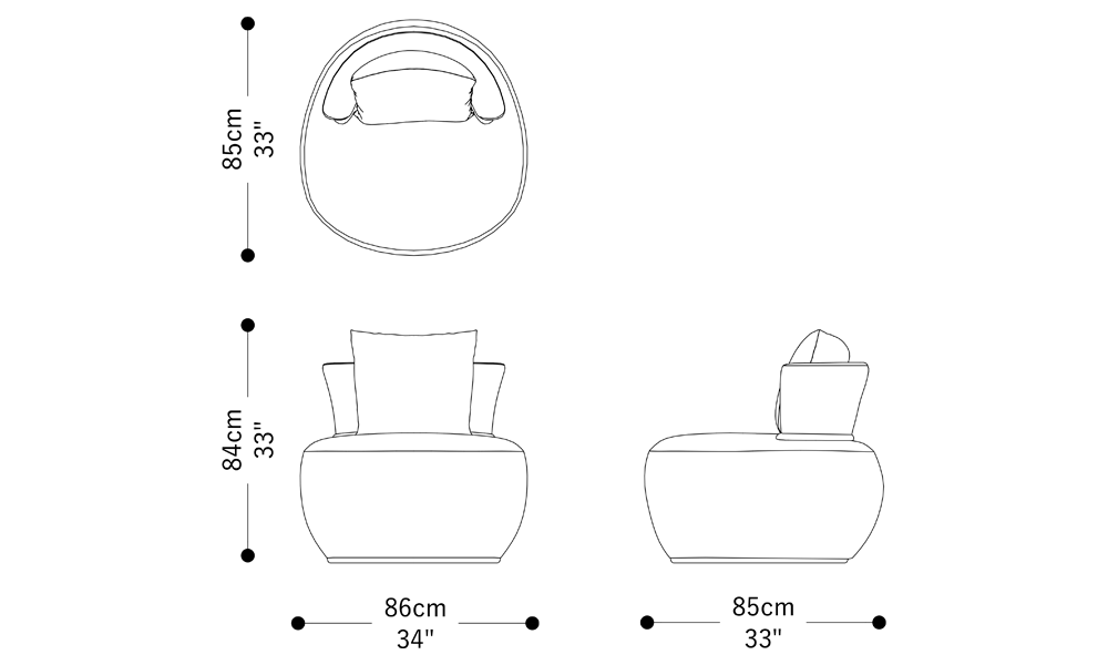 Image of the main dimensions of the product